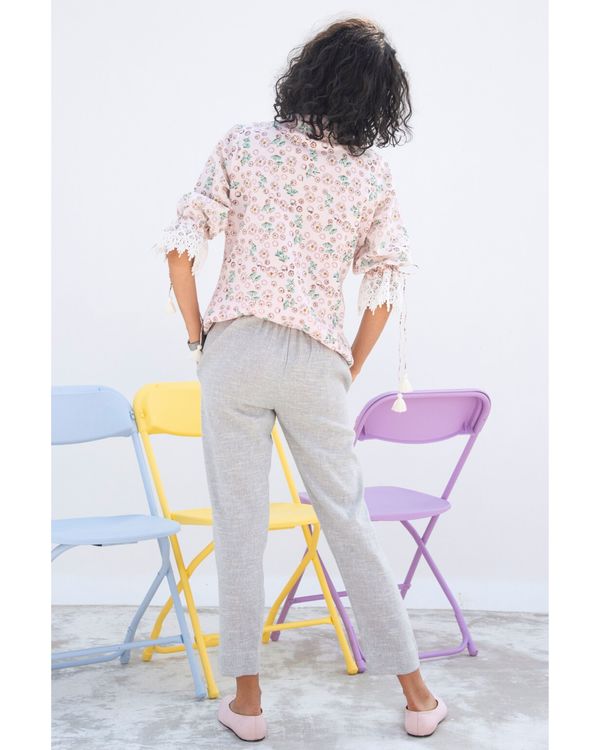 Pink floral balloon top 1