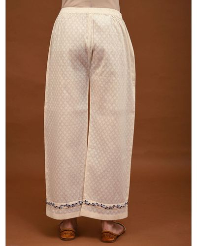 Buy Dharan Black Narrow Woven Cotton Palazzo Pants For Women Online –  Okhaistore