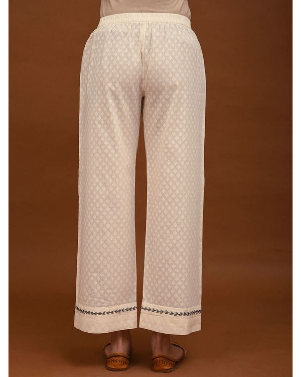 Off white leaf hand embroidered palazzo 1