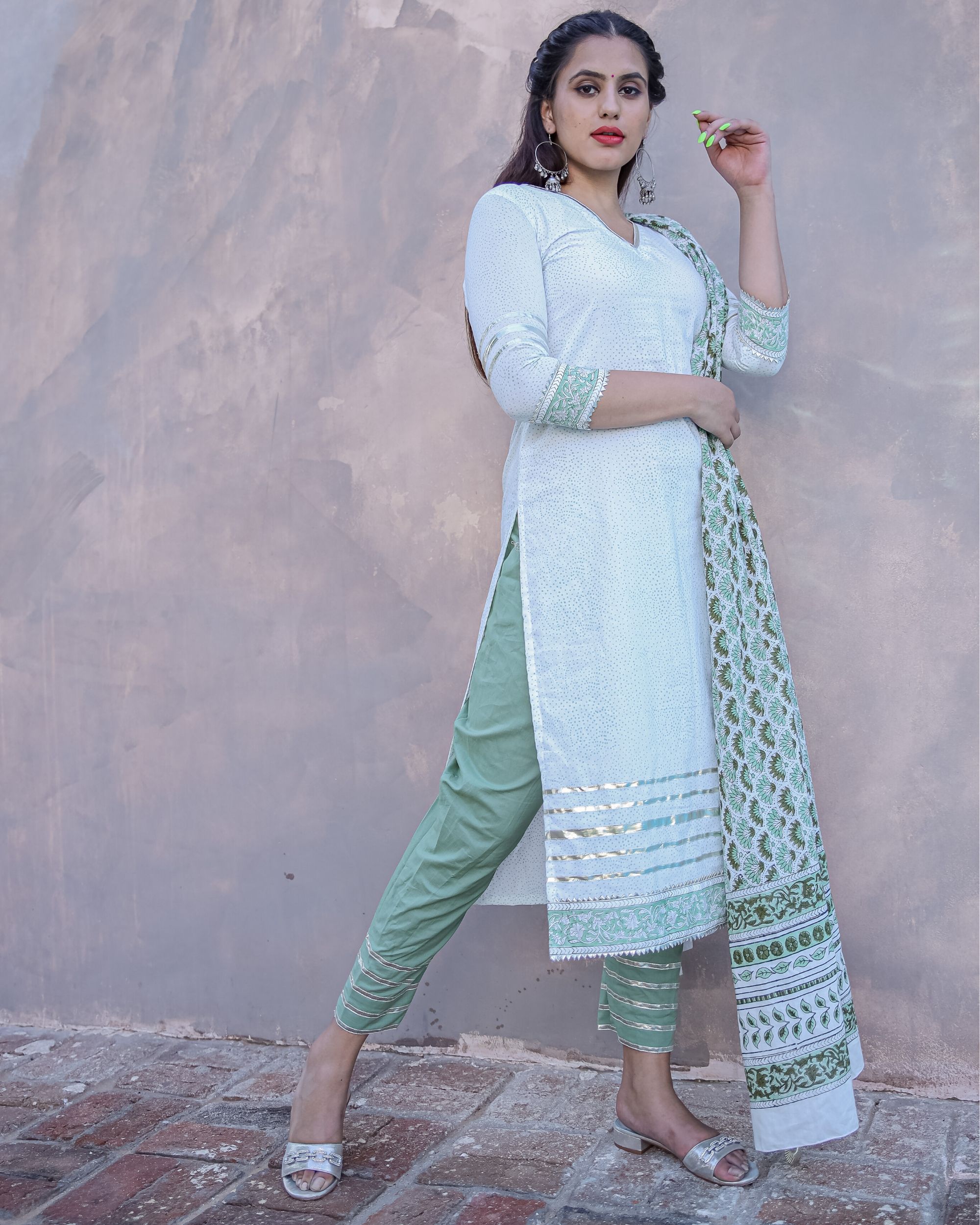 polka print kurti