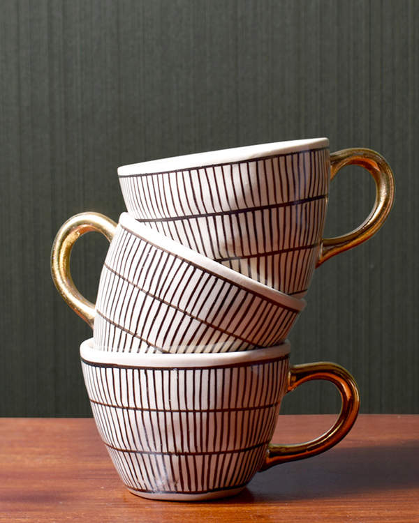 Bohemian Striped Tea Cups Set Of Four By The Artment The Secret Label