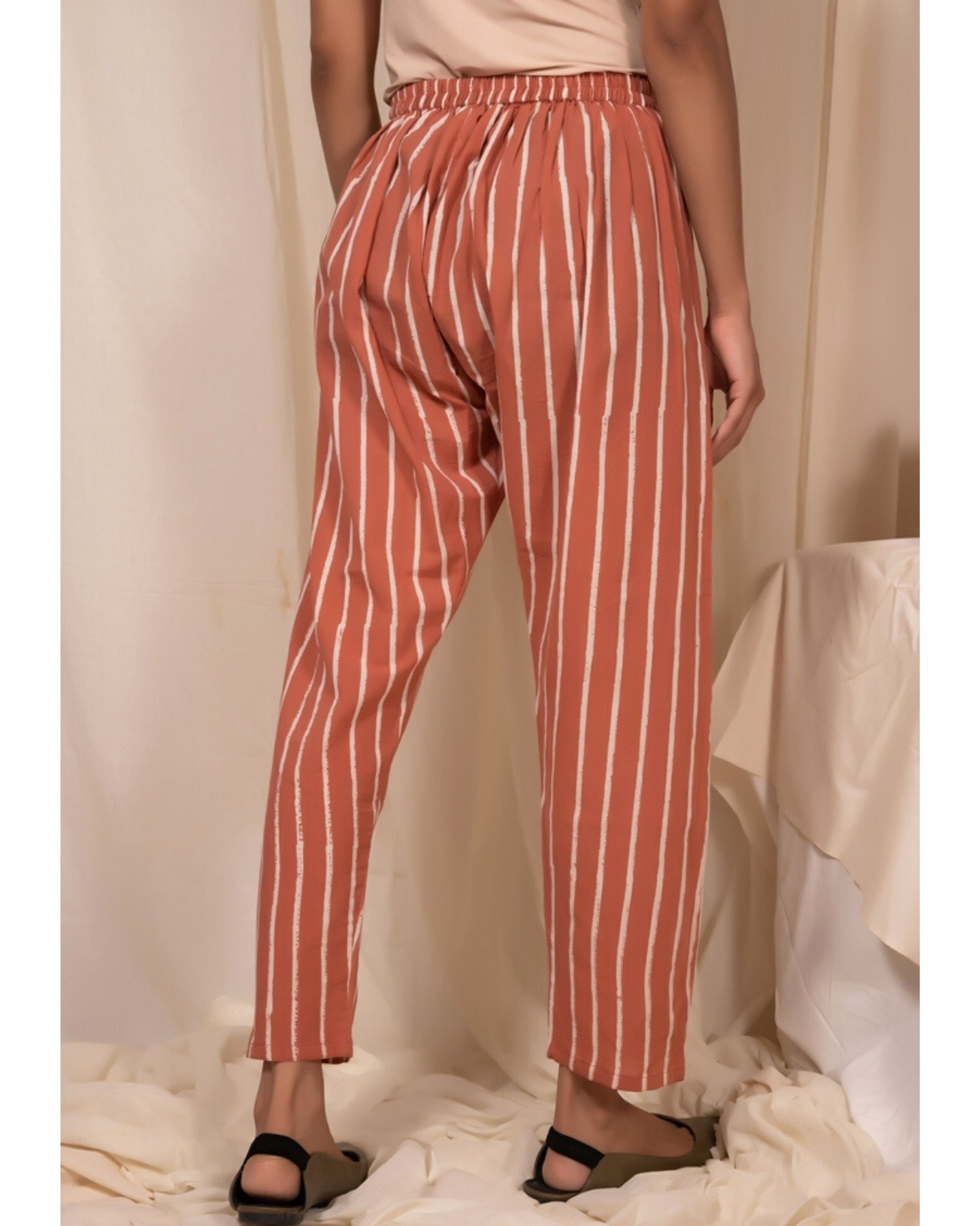 Buy Forever 21 Hot Pink  White Striped Pants for Women Online  Tata CLiQ