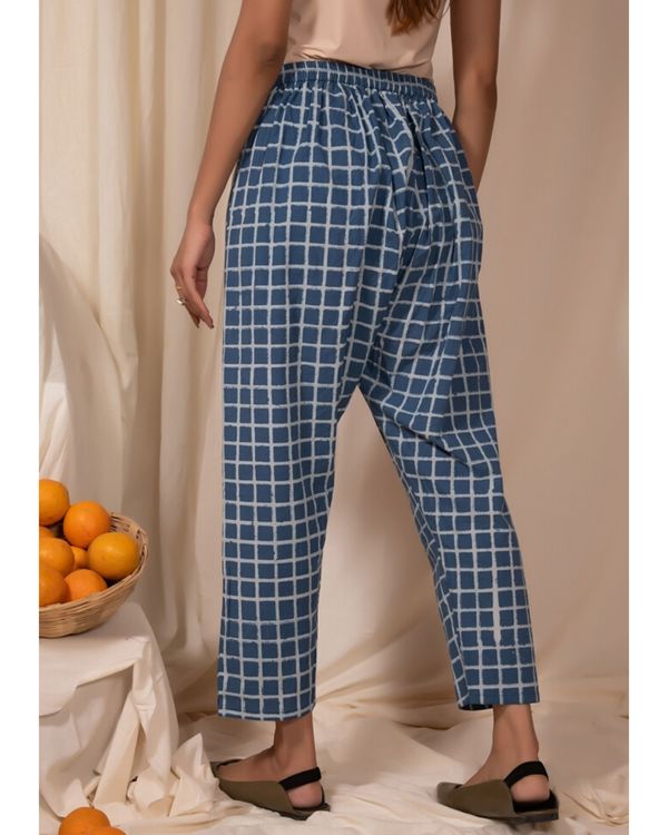 Blue checkered pants by Silai | The Secret Label