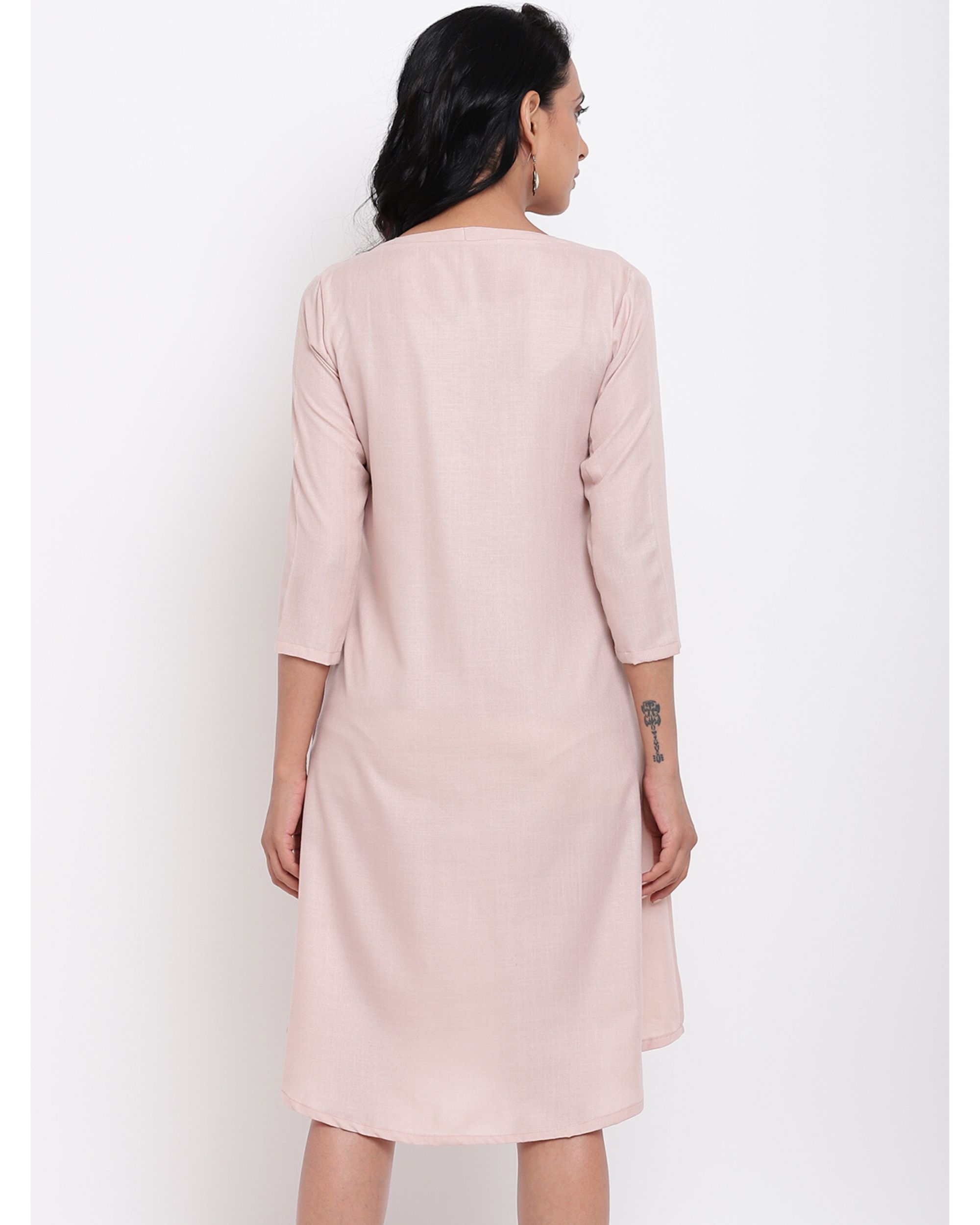 Blush pink cotton linen dress by trueBrowns The Secret Label