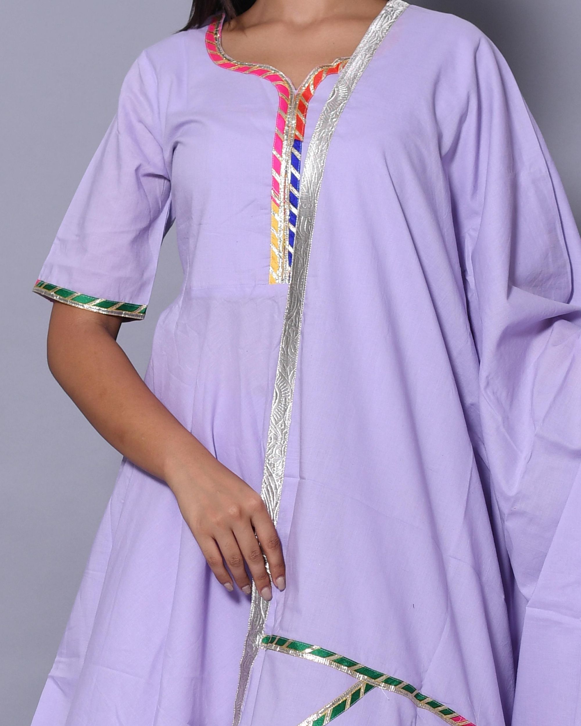 peplum kurti with sharara cotton