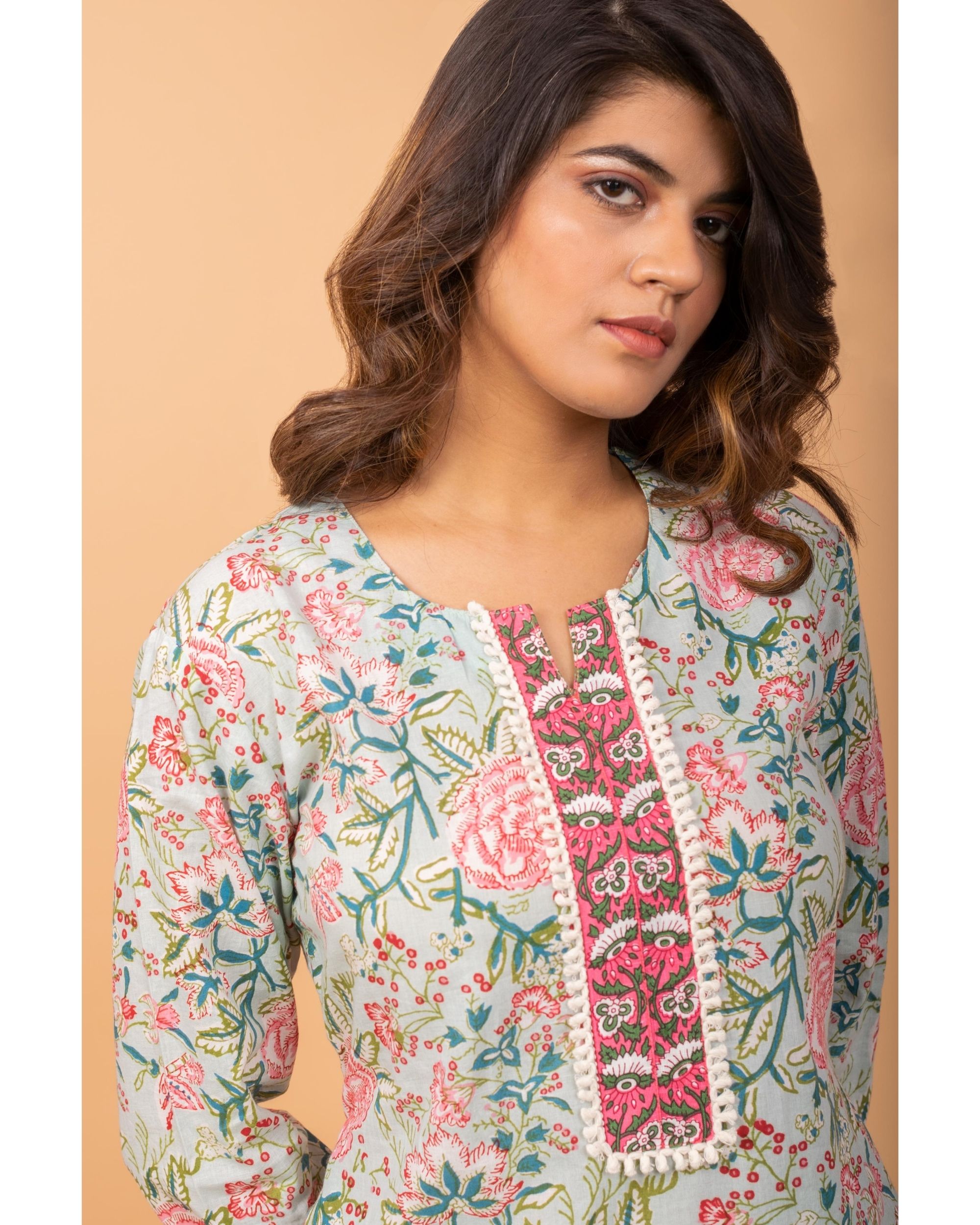 Neck design discount for printed kurta