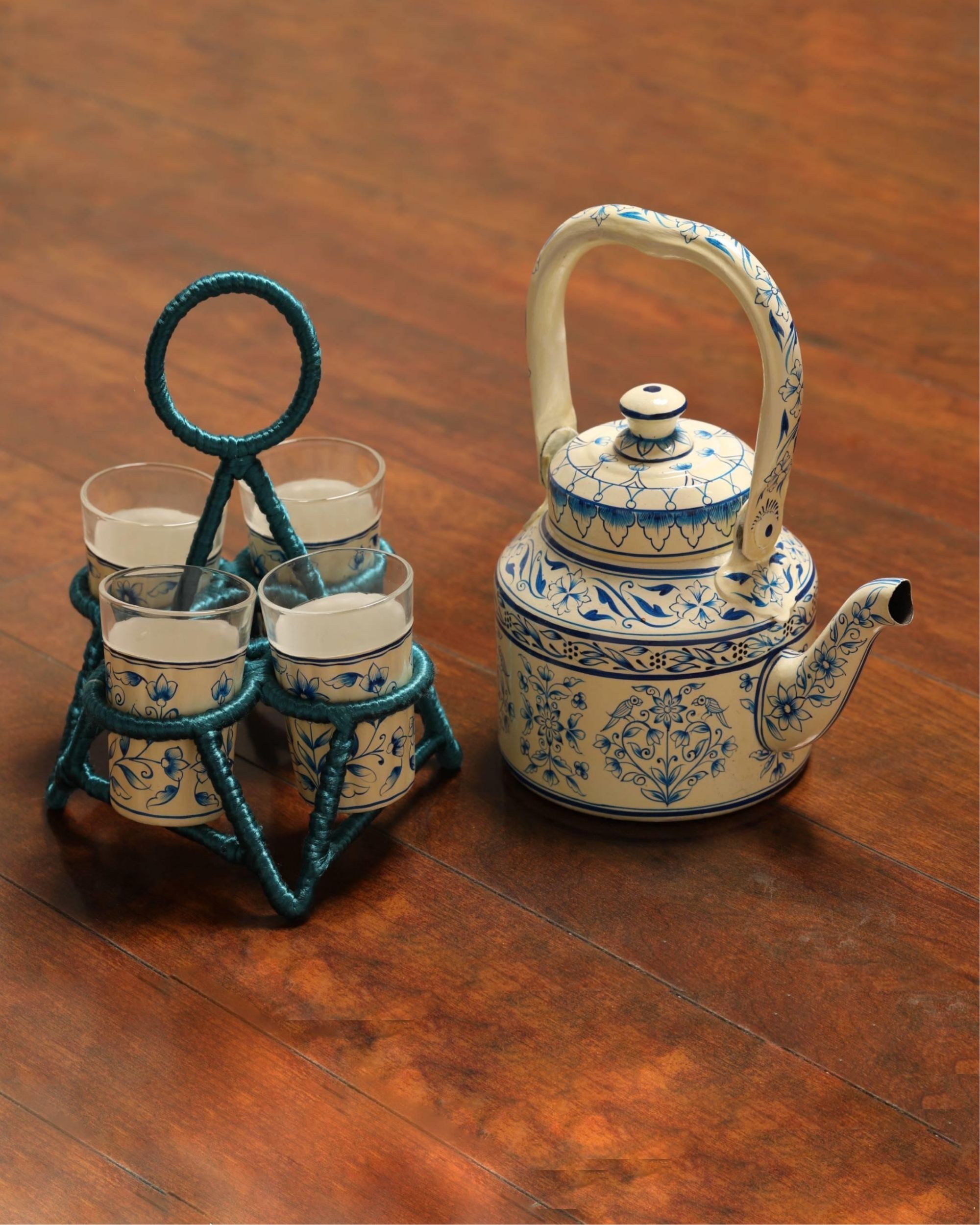 Hand painted aluminium kettle by Amoliconcepts The Secret Label