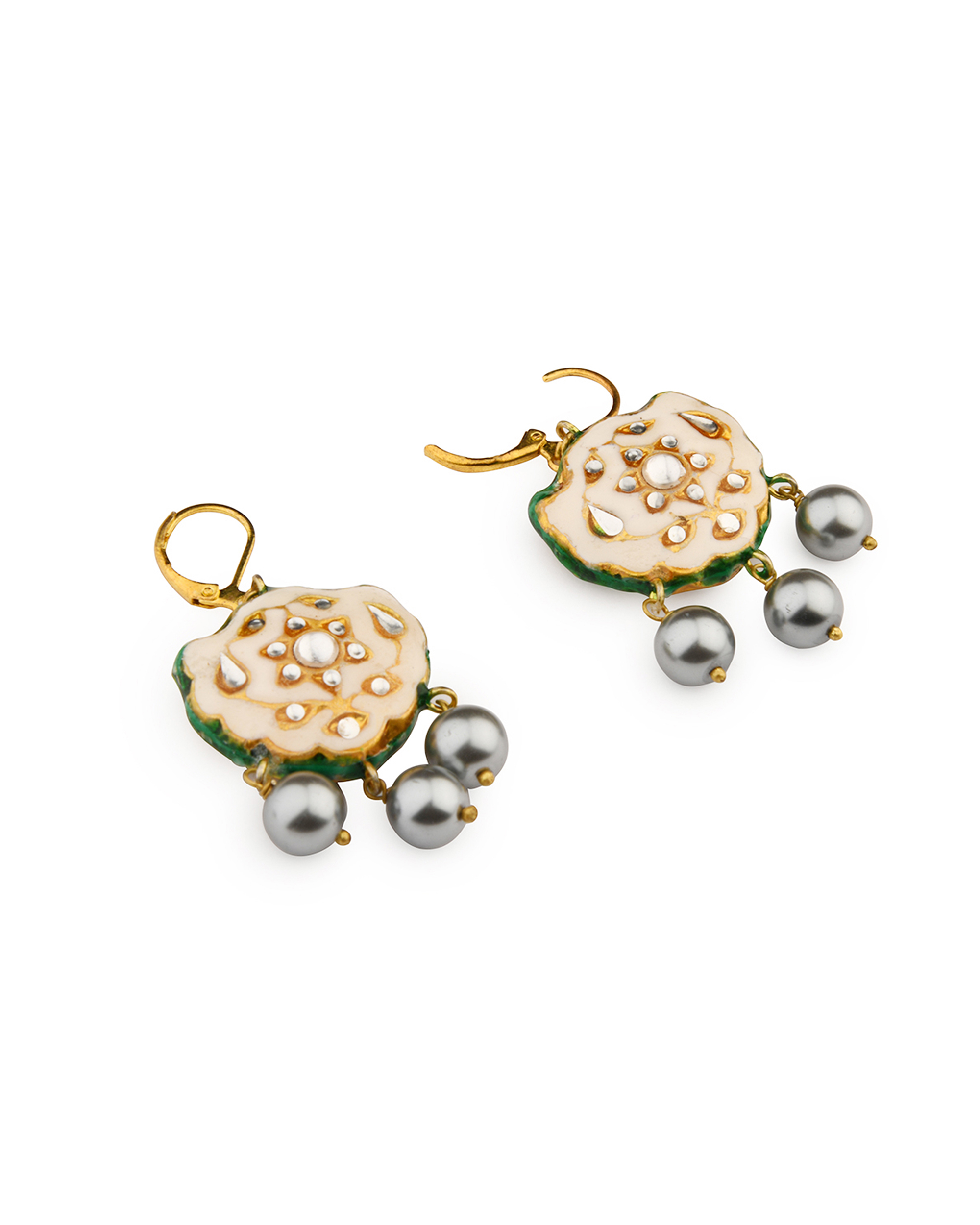 Beige layered jute thread and stones choker neckpiece and earring