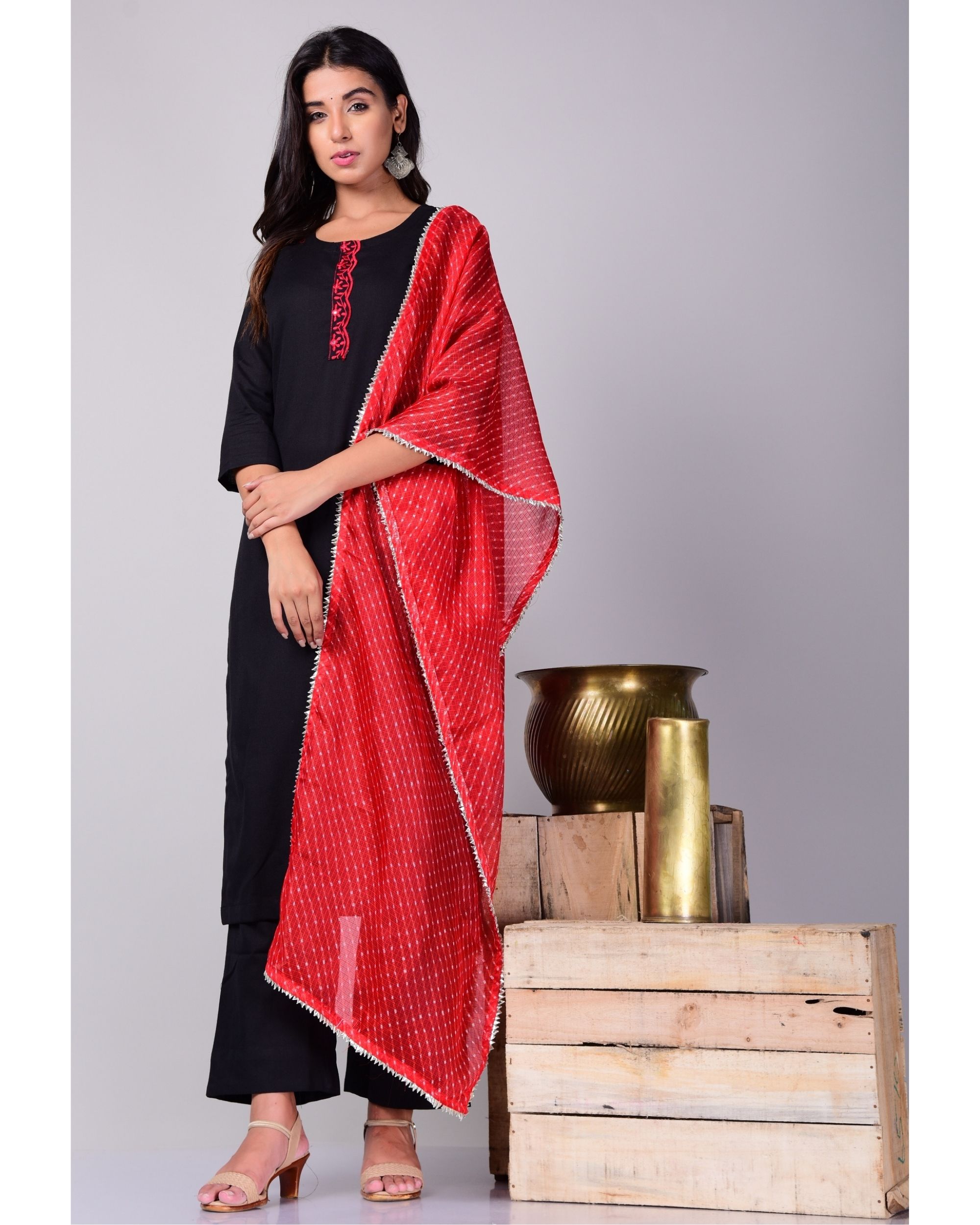 kurti plazo set with dupatta for wedding