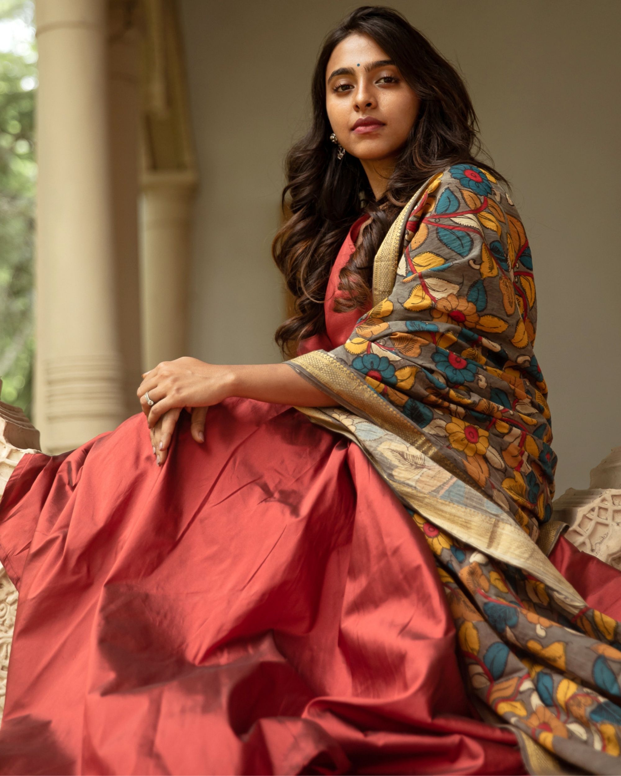 silk gown with silk dupatta