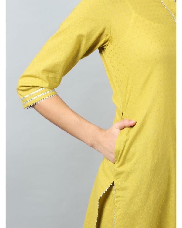 Chartreuse embroidered gota kurta 3