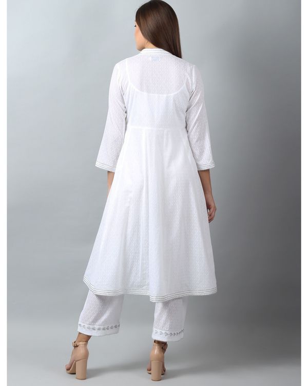 White embroidered kurta with gota work 1