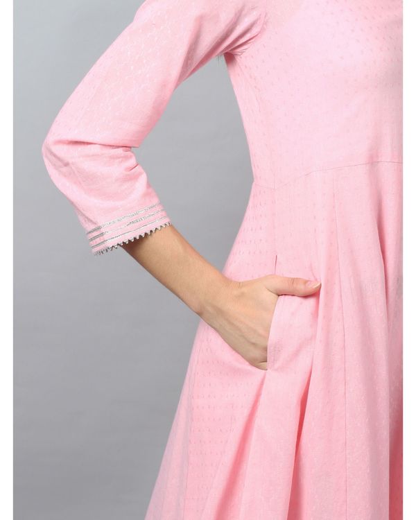 Baby pink embroidered gota kurta and pants - Set Of Two 3