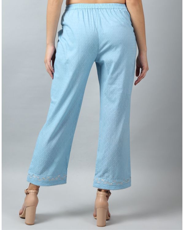 Baby blue embroidered pants 1