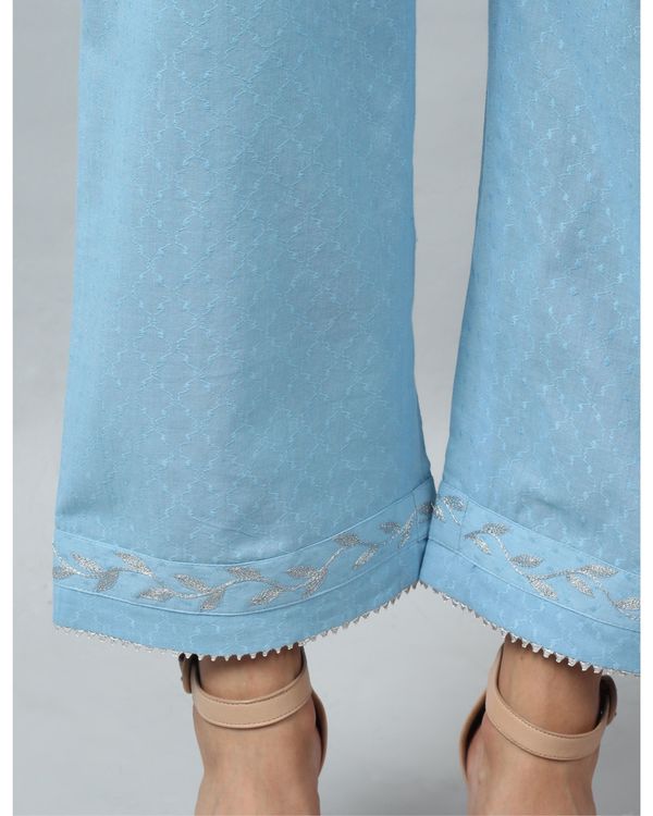 Baby blue embroidered pants 2