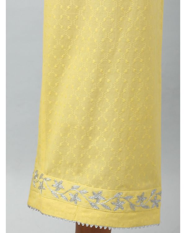 Light yellow embroidered pants 2