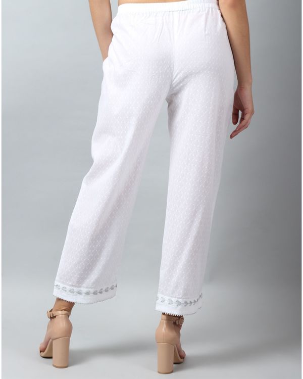White embroidered pants 1
