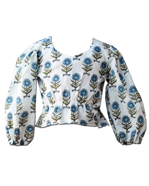 White floral printed peplum top and tiered skirt - Set Of Two 2
