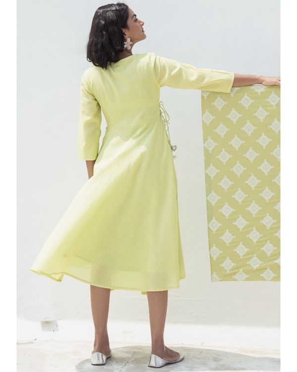 Green wrap dress with gota work 1
