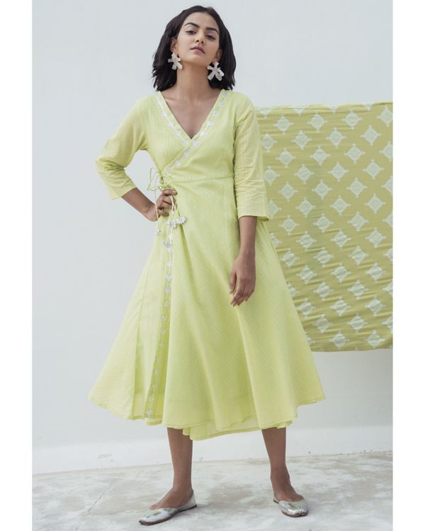 Green wrap dress with gota work 2