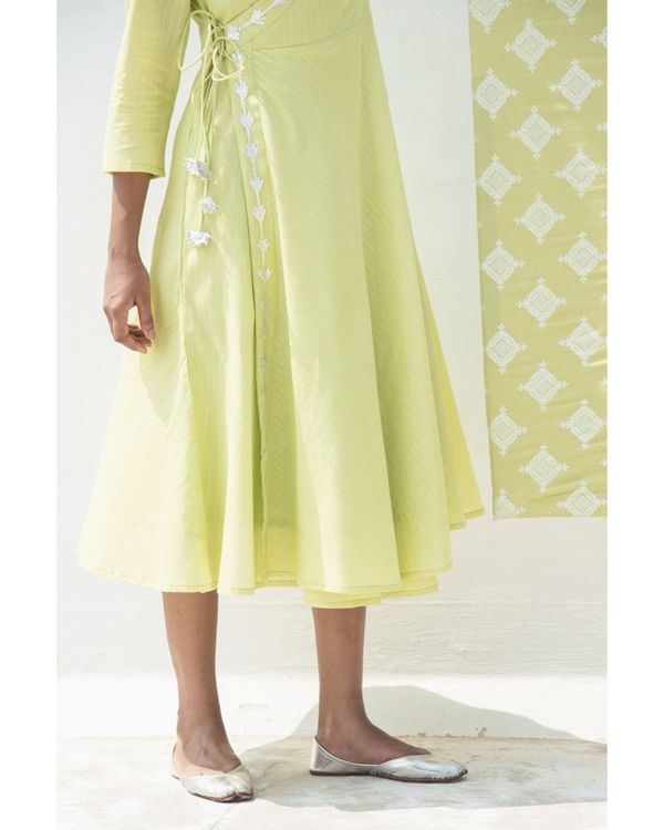 Green wrap dress with gota work 3