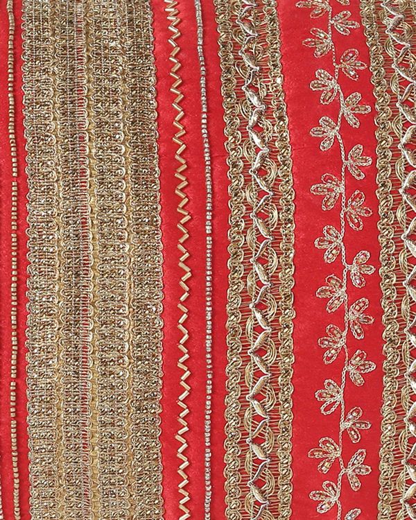 Red embroidered hand beaded cushion cover by Amoliconcepts The Secret
