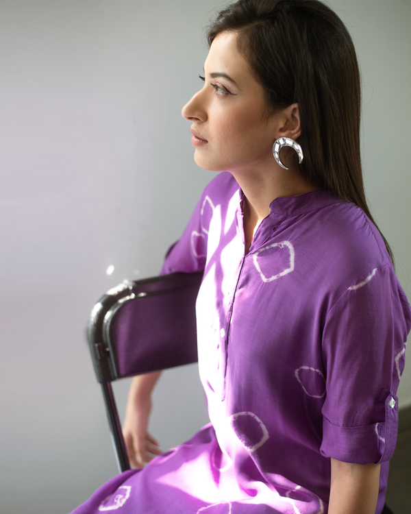 Purple tie and dye shift dress 3