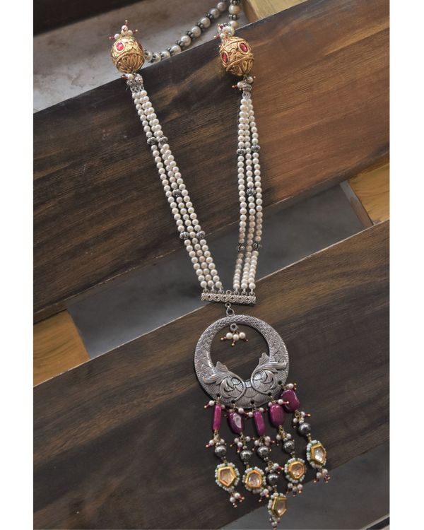 Swarna matsya pearls and beaded neckpiece 1