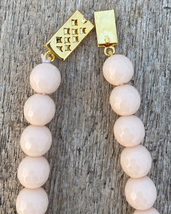 Powder pink beaded embellished neckpiece 1