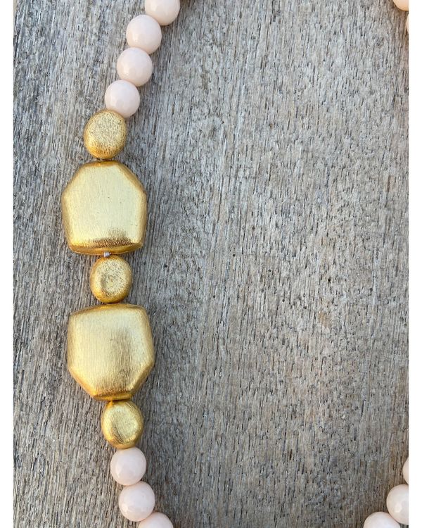 Powder pink beaded embellished neckpiece 2