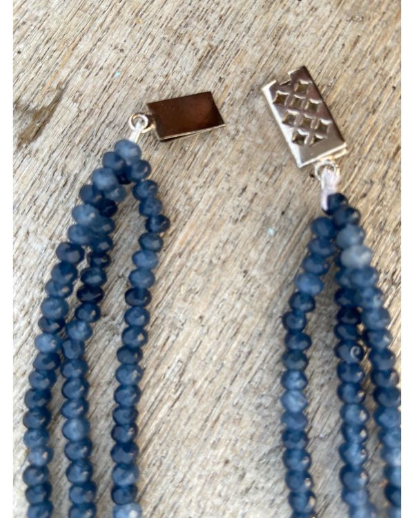Dark blue beaded layered necklace 1