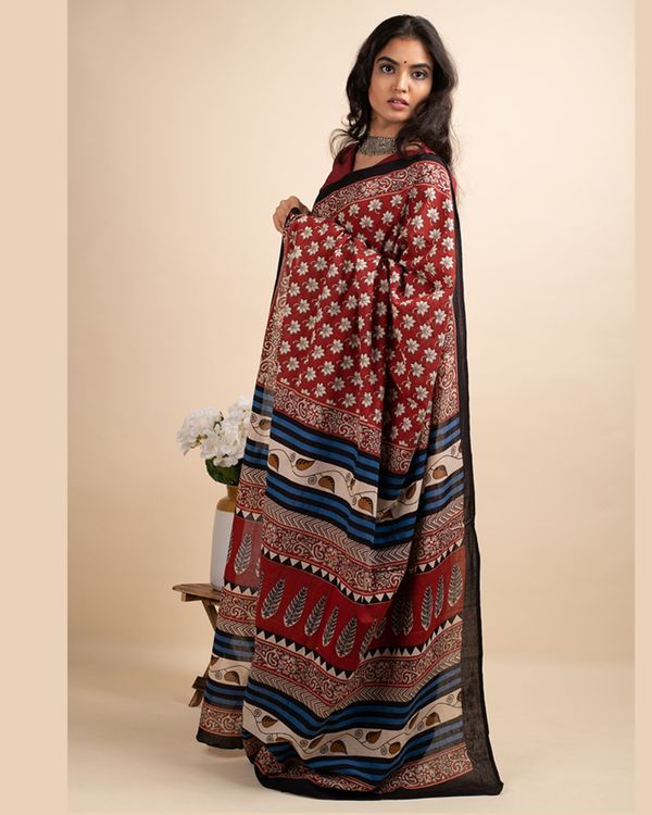Tender leaf sari with attached blouse piece 1