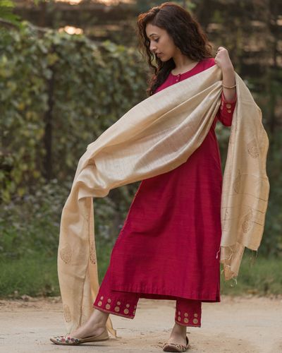 designer suit with silk dupatta