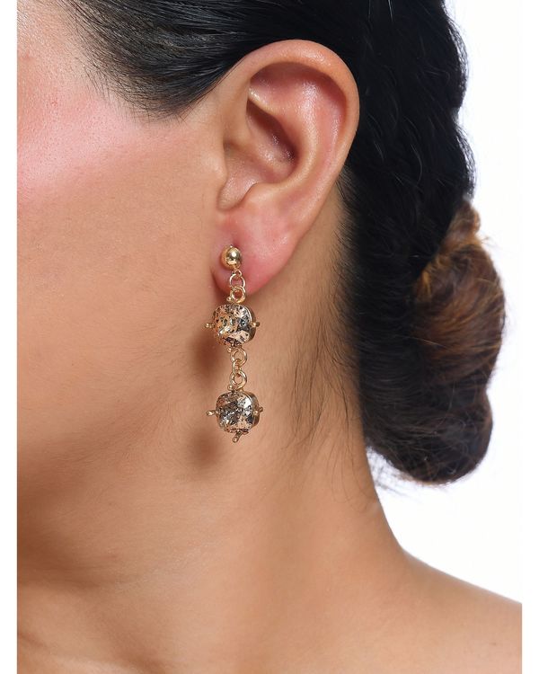 Crystal rose patina earrings 1