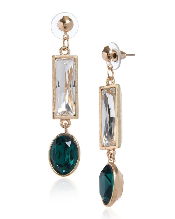 Emerald swarovski earrings 1