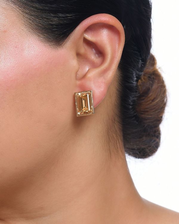 Golden shadow stone earrings 1