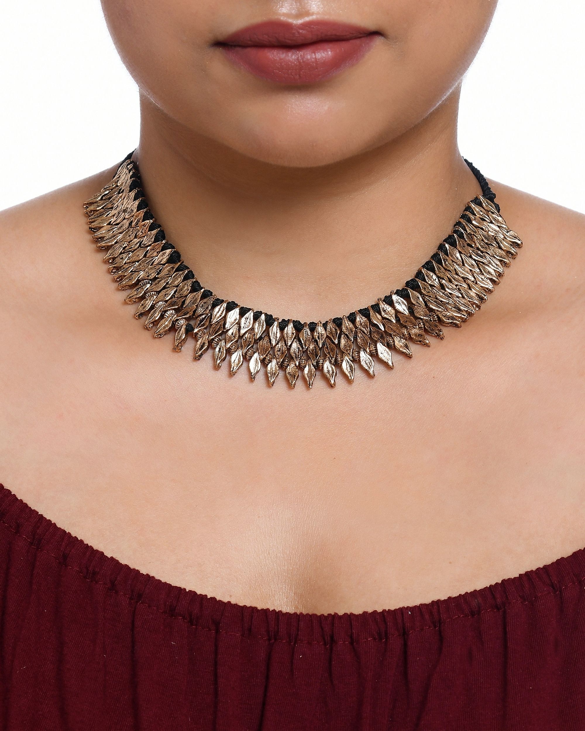 Black thread necklace by Amoliconcepts | The Secret Label