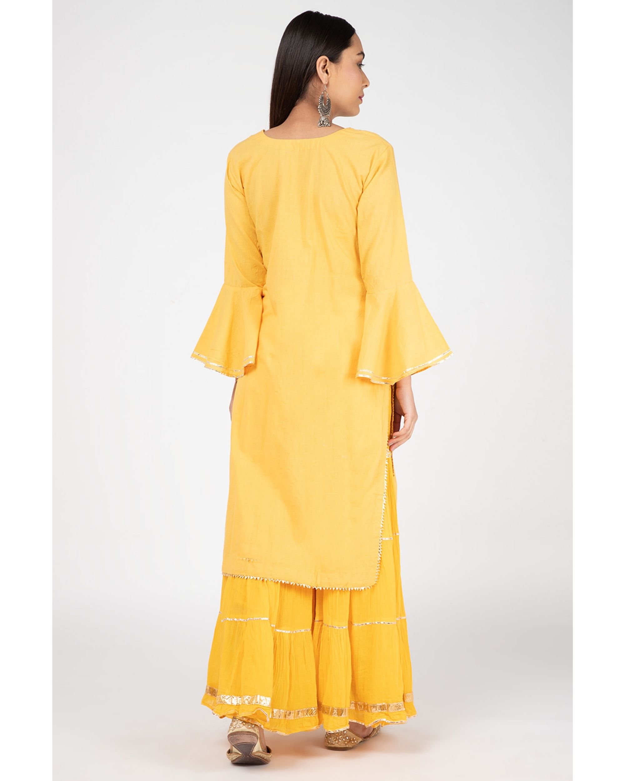 Yellow sharara suit set - set of two by Tailoring Lab Designs | The ...