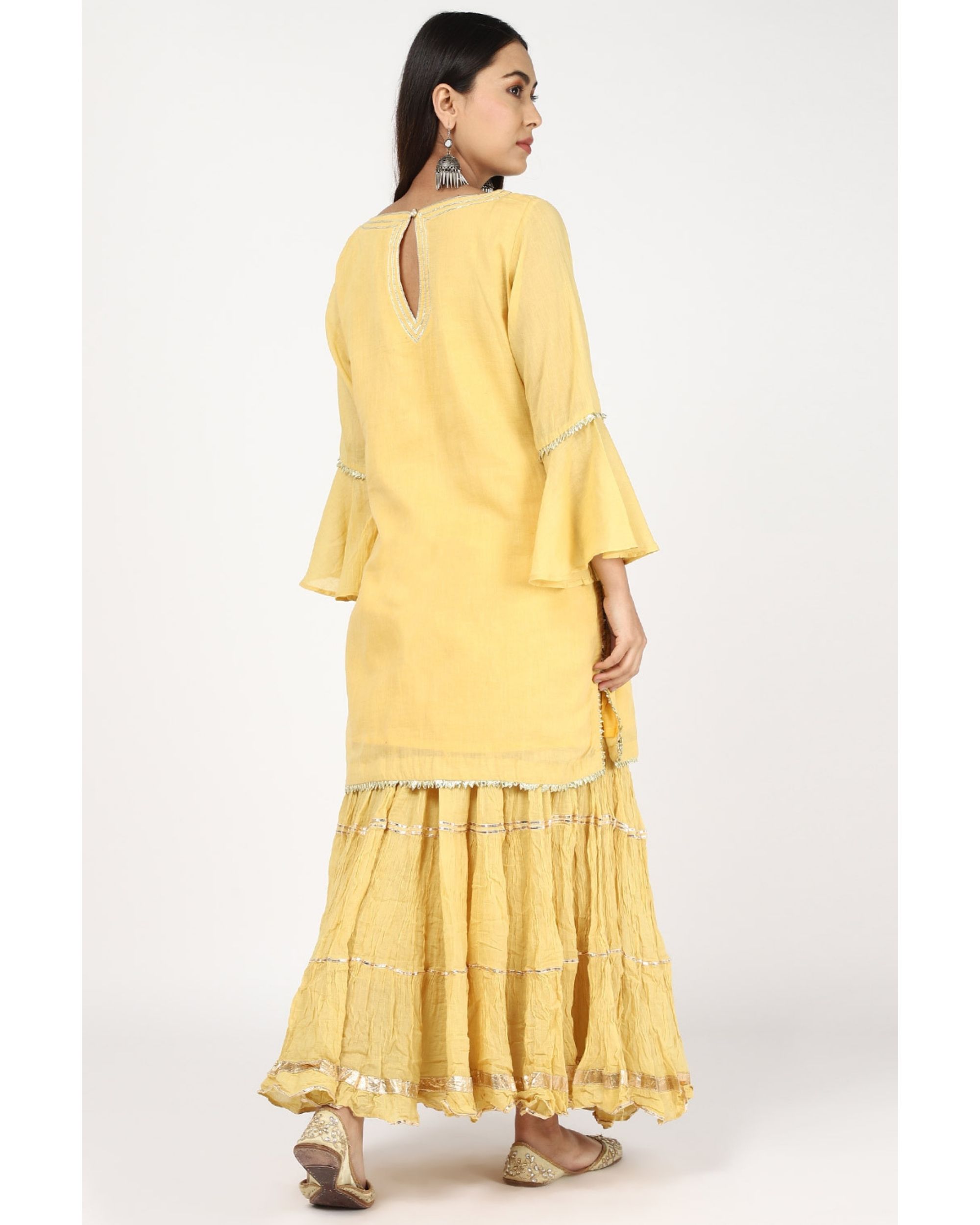 lemon yellow sharara suit