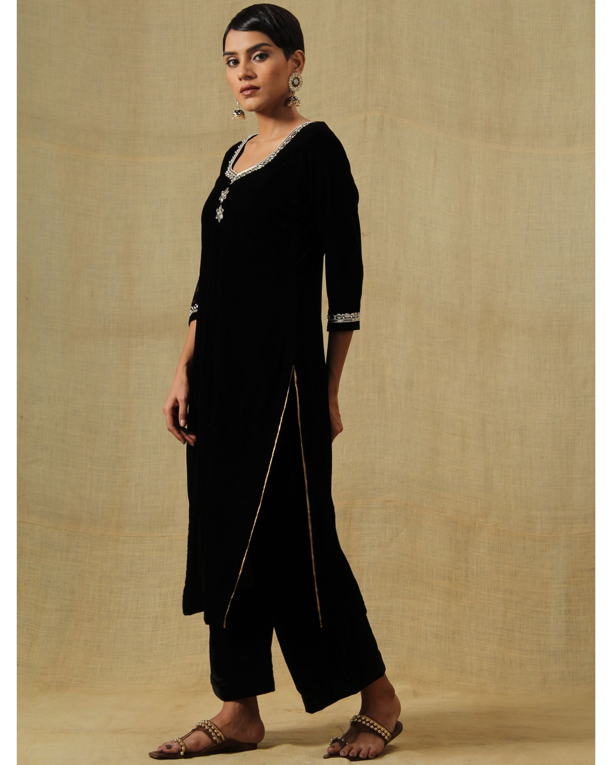 party wear mirror work suit