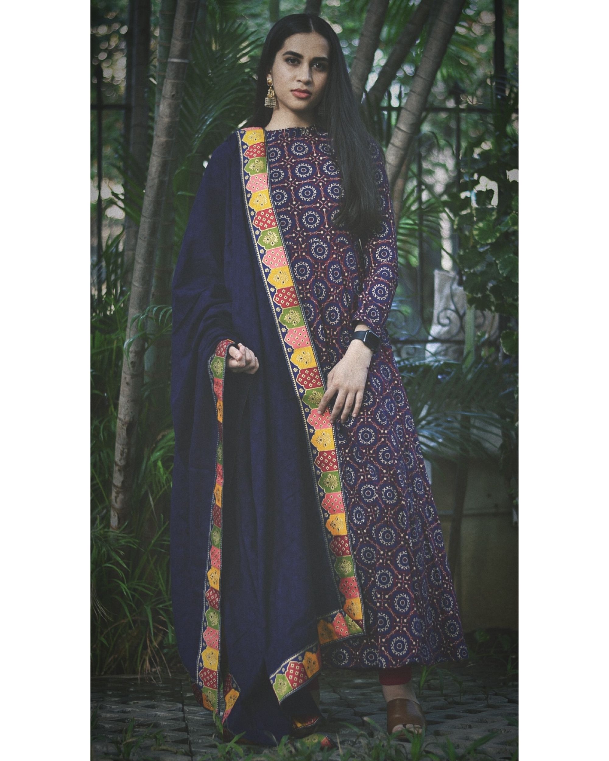 plain long frock with dupatta