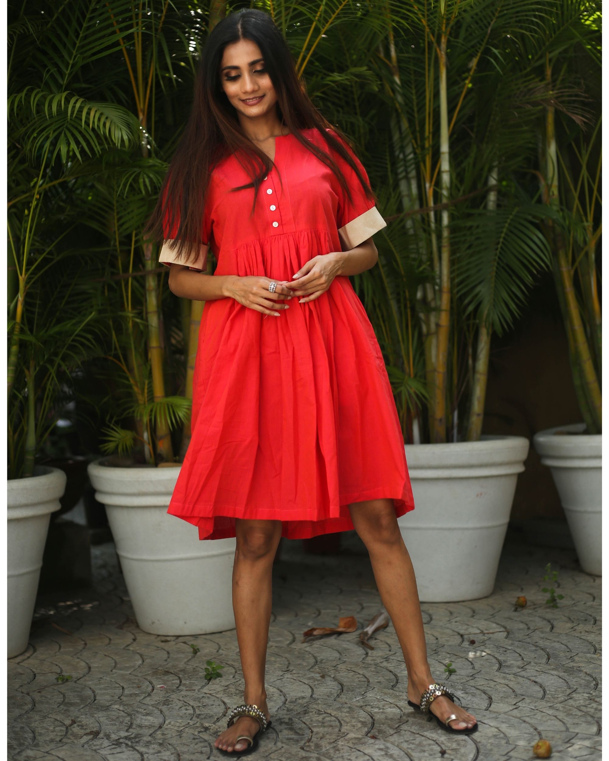 Maxi Dresses  Buy Red Lotus Dress Online in India  Ambraee
