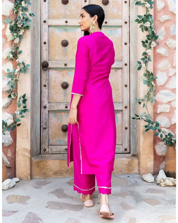 Rani pink silk suit - set of two 1