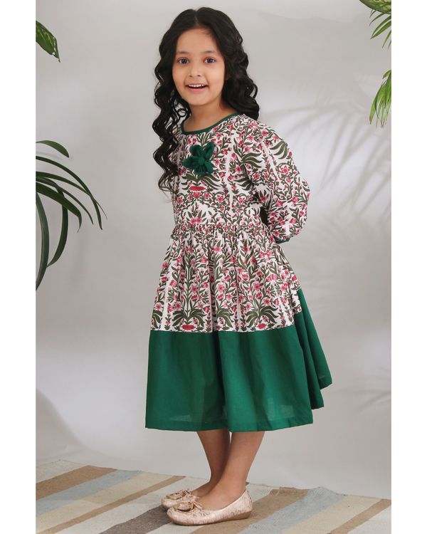 Green mughal phool dress 2