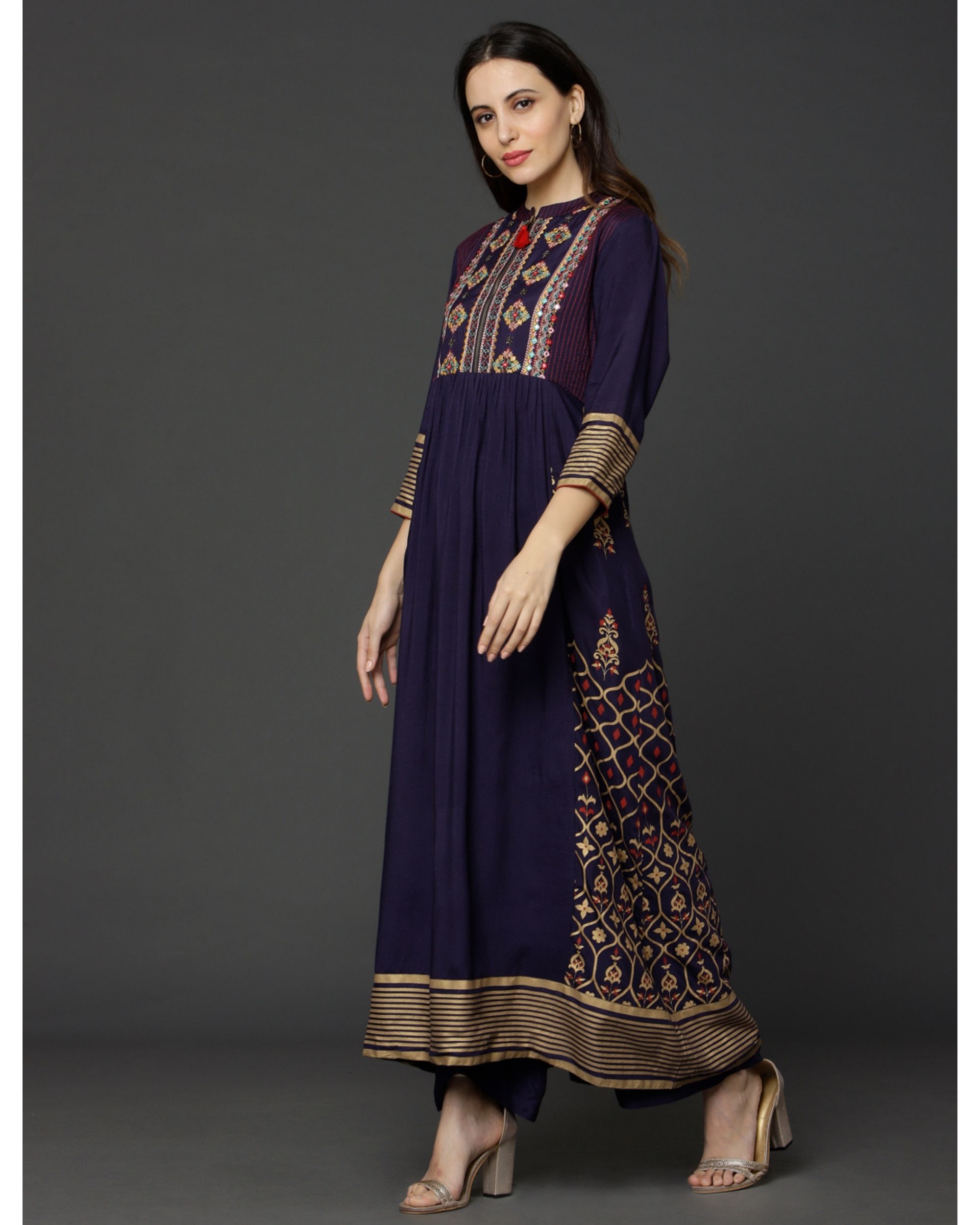 Blue zipper dress by Ojas Designs The Secret Label