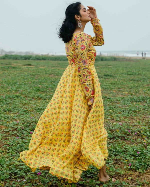 Yellow myna flared dress 1