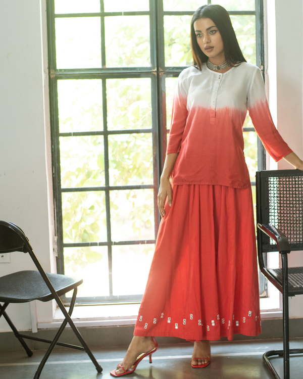 Red mirror work palazzos 2