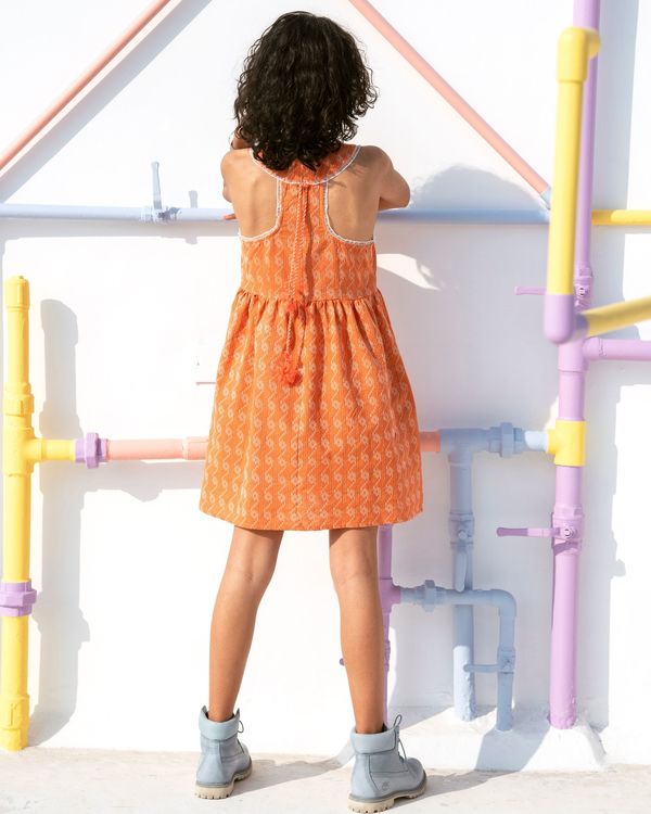 Orange halter dress 1