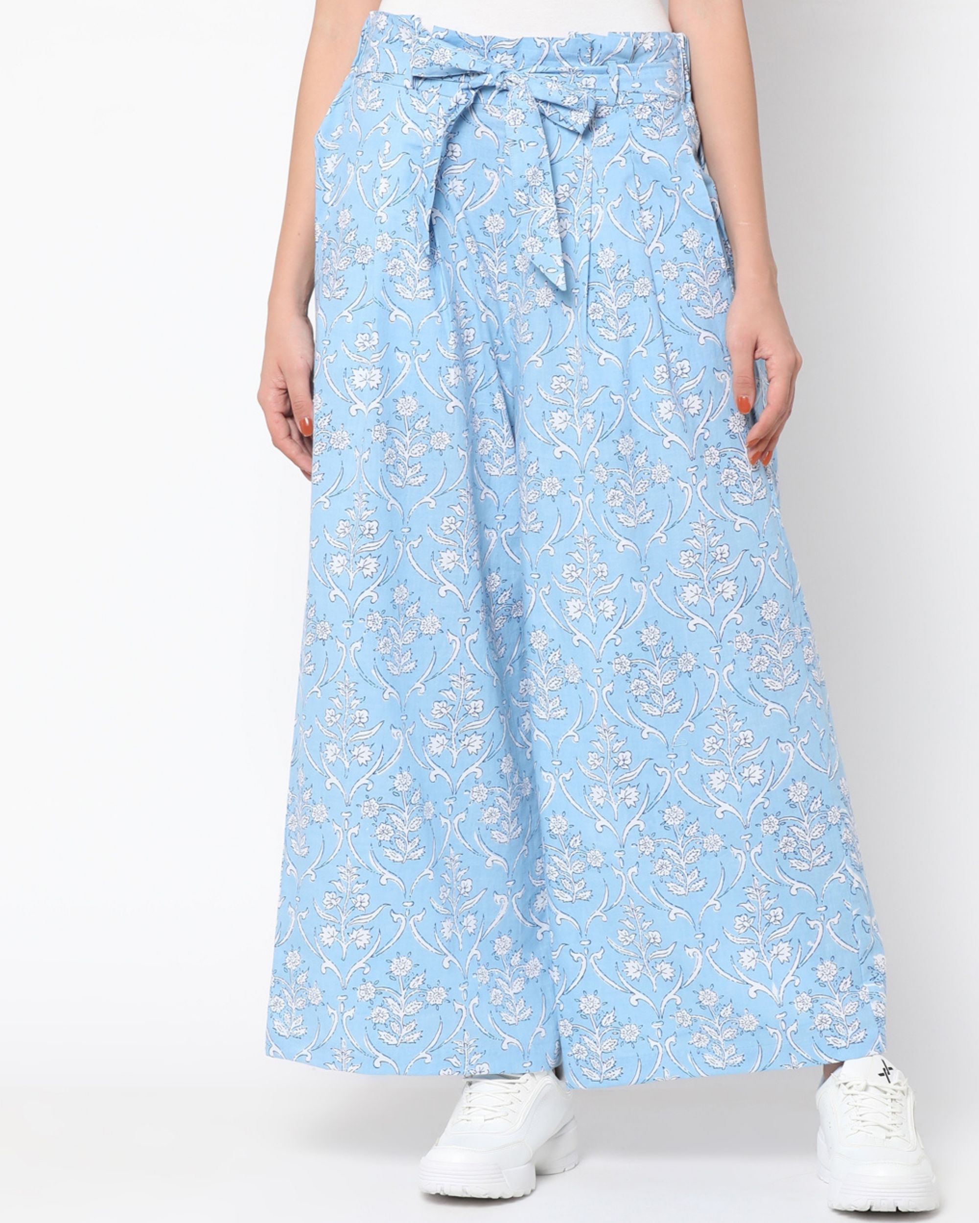 Buy TIEUP WAIST PRINTED STRAIGHT TROUSER for Women Online in India