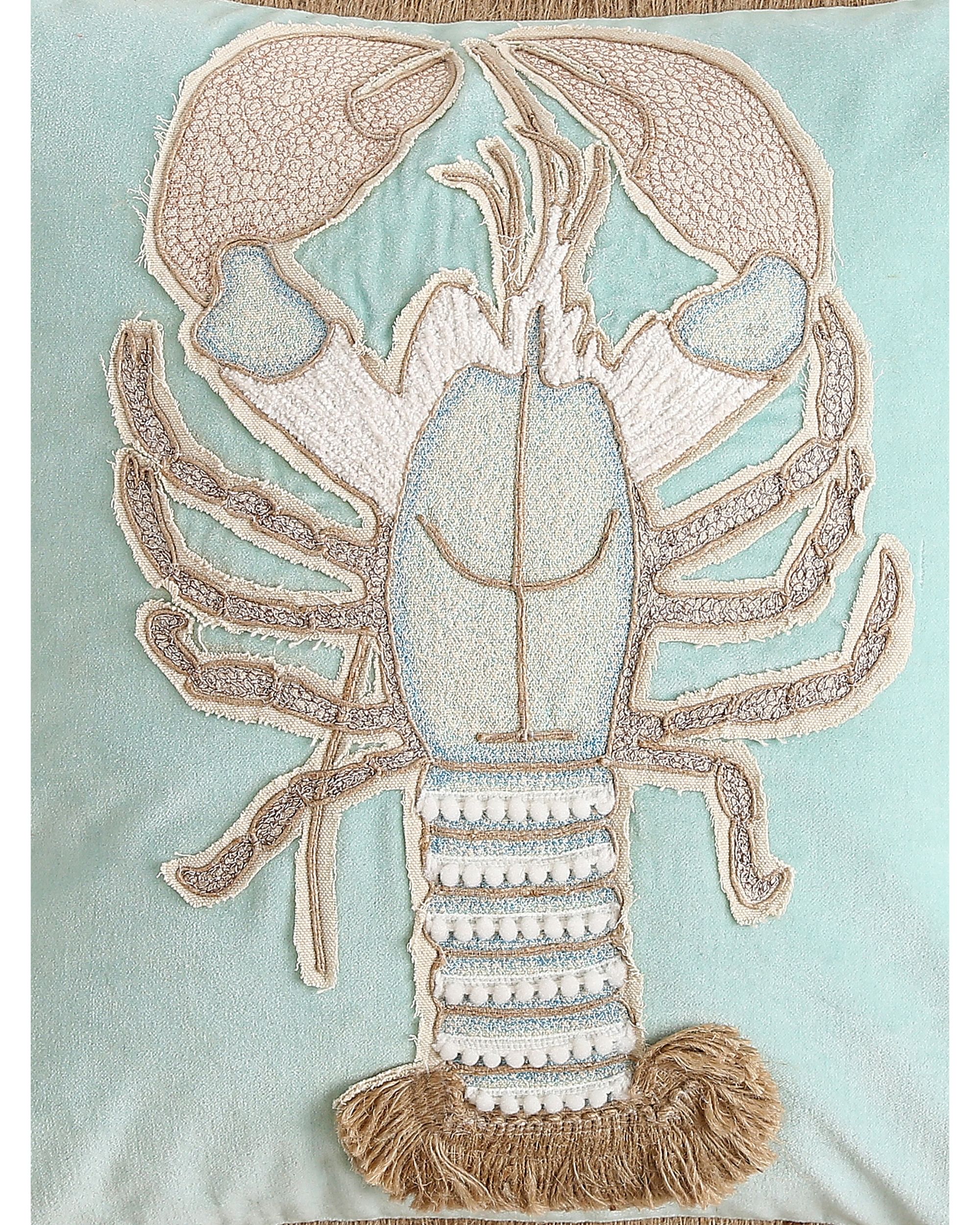 Ocean blue scorpion embroidered cushion cover by Amoliconcepts The